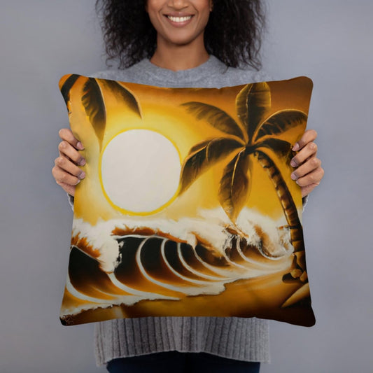 A Golden Horizon - Indoor Throw Pillow - The Tiki Yard - Indoor Throw Pillows