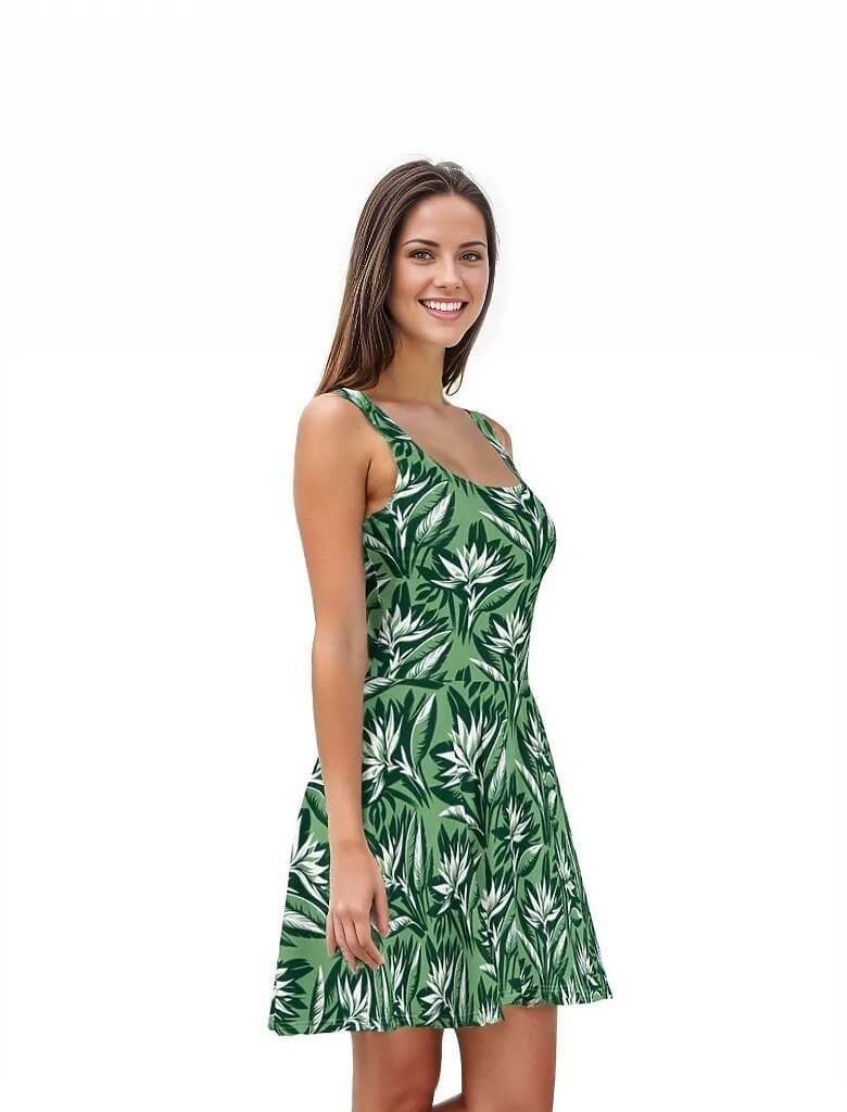 Verdant Dreams - Hawaiian Dress - The Tiki Yard - Women's Hawaiian Skater Dress