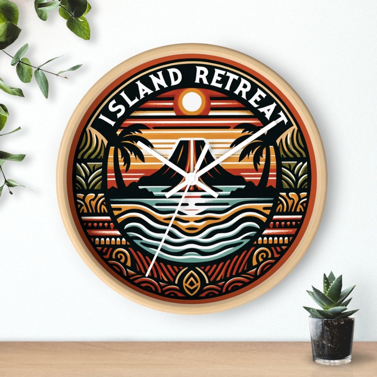 Island Retreat - Wall Clock - The Tiki Yard - Wall Clocks