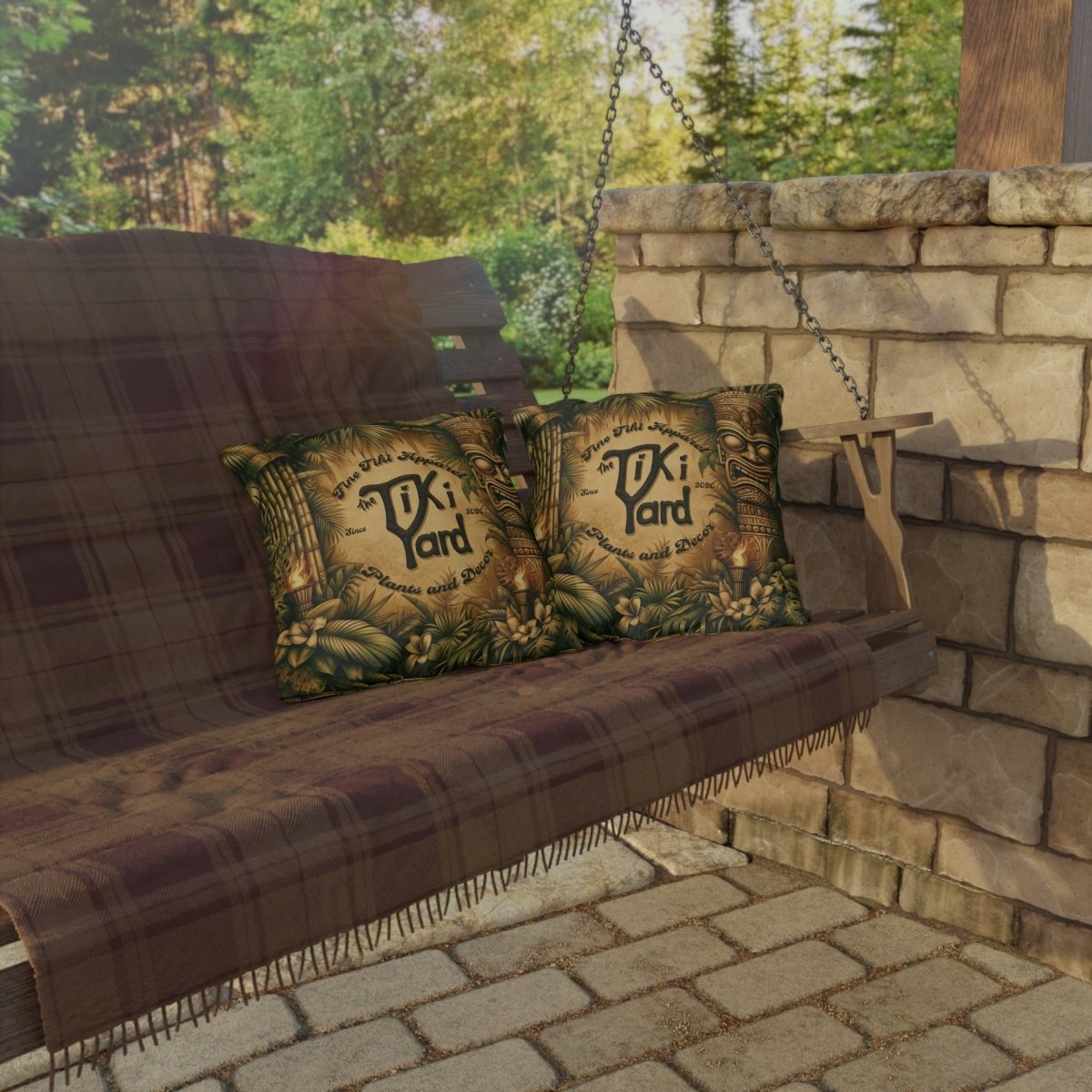 The Tiki Yard - Outdoor Throw Pillow - The Tiki Yard - Outdoor Throw Pillows