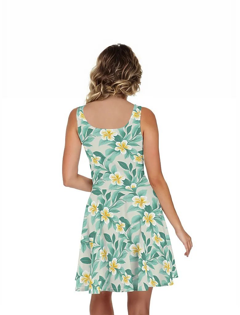 kakahiaka Dew - Hawaiian Dress - The Tiki Yard - Women's Hawaiian Skater Dress