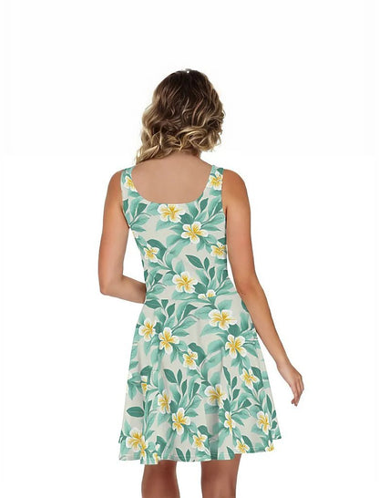 kakahiaka Dew - Hawaiian Dress - The Tiki Yard - Women's Hawaiian Skater Dress