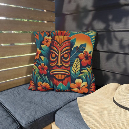 Tropic Guardian - Outdoor Throw Pillow - The Tiki Yard - Outdoor Throw Pillows