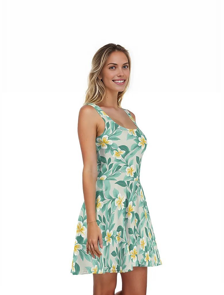 kakahiaka Dew - Hawaiian Dress - The Tiki Yard - Women's Hawaiian Skater Dress