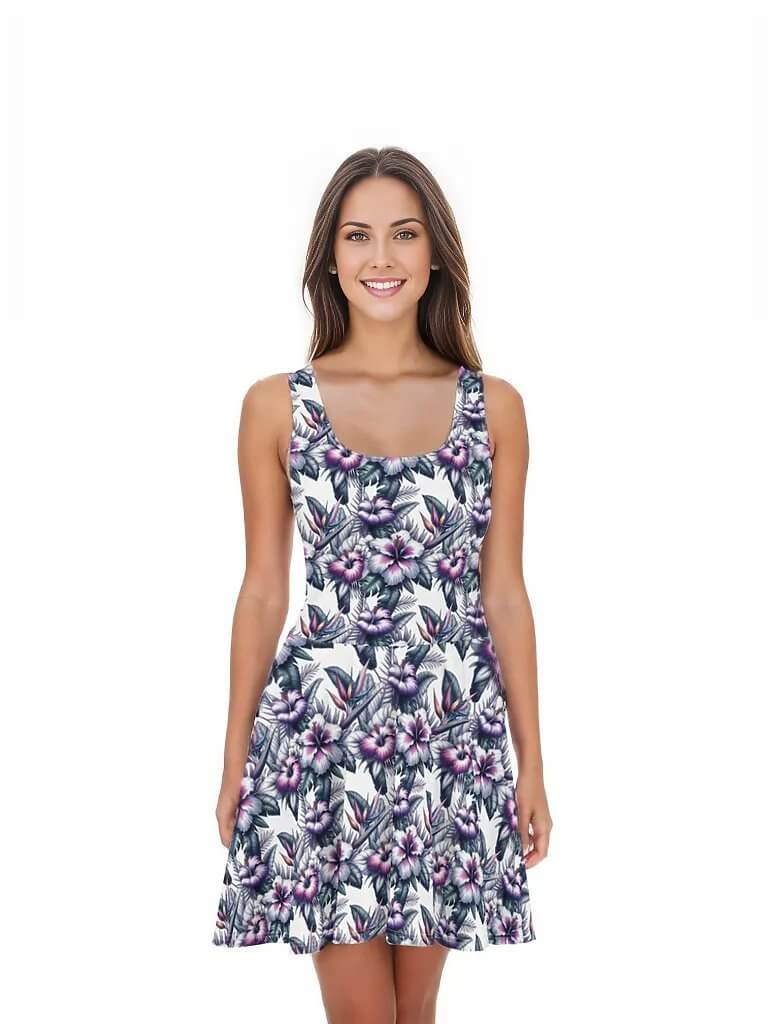 Wahi Pana - Hawaiian Dress - The Tiki Yard - Women's Hawaiian Skater Dress