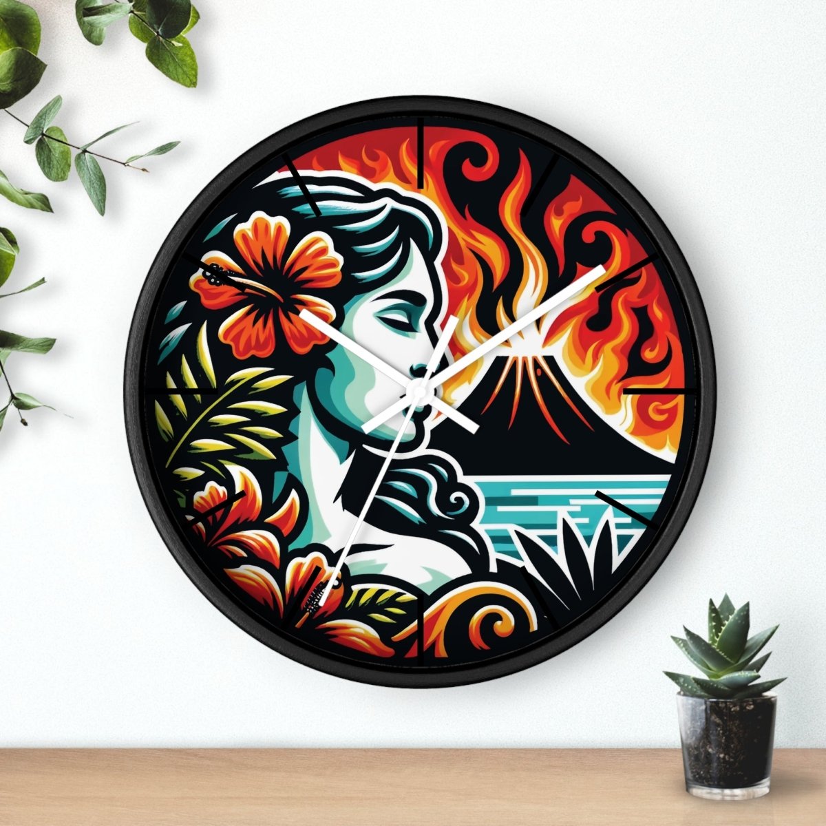 Burning Desire - Wall Clock - The Tiki Yard - Wall Clocks