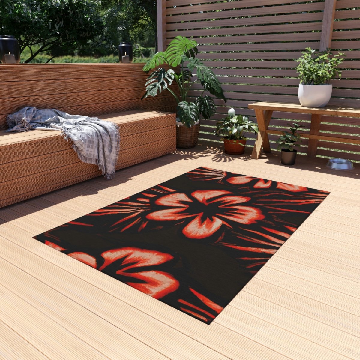 Sunset Blooms - Outdoor Rug - The Tiki Yard - Outdoor Rugs