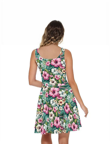 Waimea Bloom - Women's Hawaiian Dress - The Tiki Yard - Women's Hawaiian Skater Dress