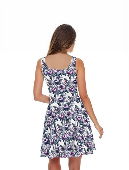 Wahi Pana - Hawaiian Dress - The Tiki Yard - Women's Hawaiian Skater Dress