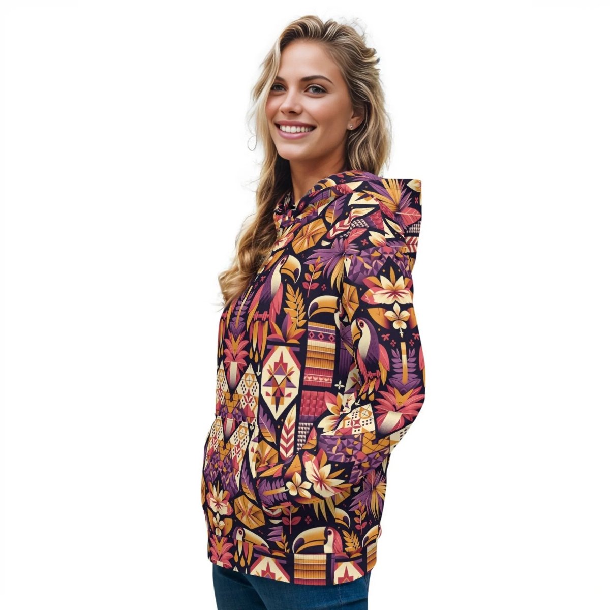 Toucan Serenade - Women's Hoodie - The Tiki Yard - Women's Hawaiian Hoodie