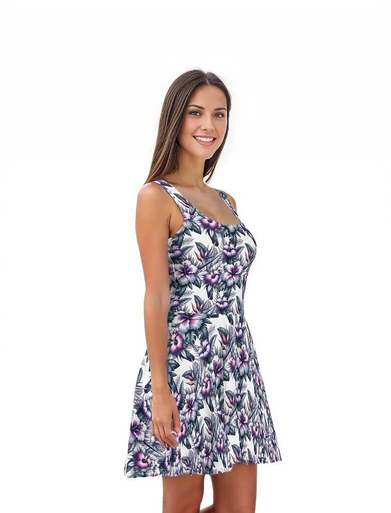 Wahi Pana - Hawaiian Dress - The Tiki Yard - Women's Hawaiian Skater Dress