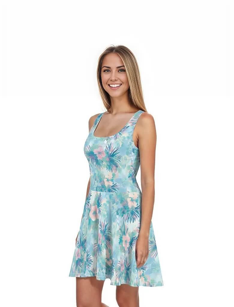 Dreamy Aloha - Hawaiian Dress - The Tiki Yard - Women's Hawaiian Skater Dress