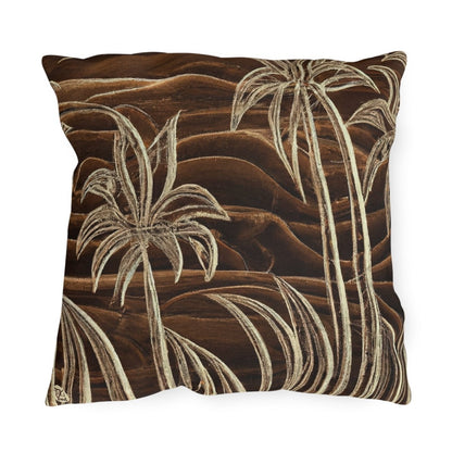 Island Etchings - Outdoor Throw Pillow - The Tiki Yard - Outdoor Throw Pillows