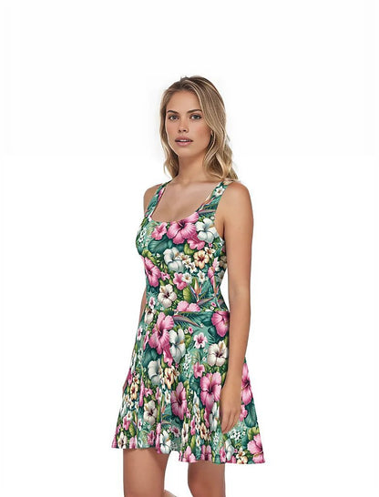 Waimea Bloom - Women's Hawaiian Dress - The Tiki Yard - Women's Hawaiian Skater Dress