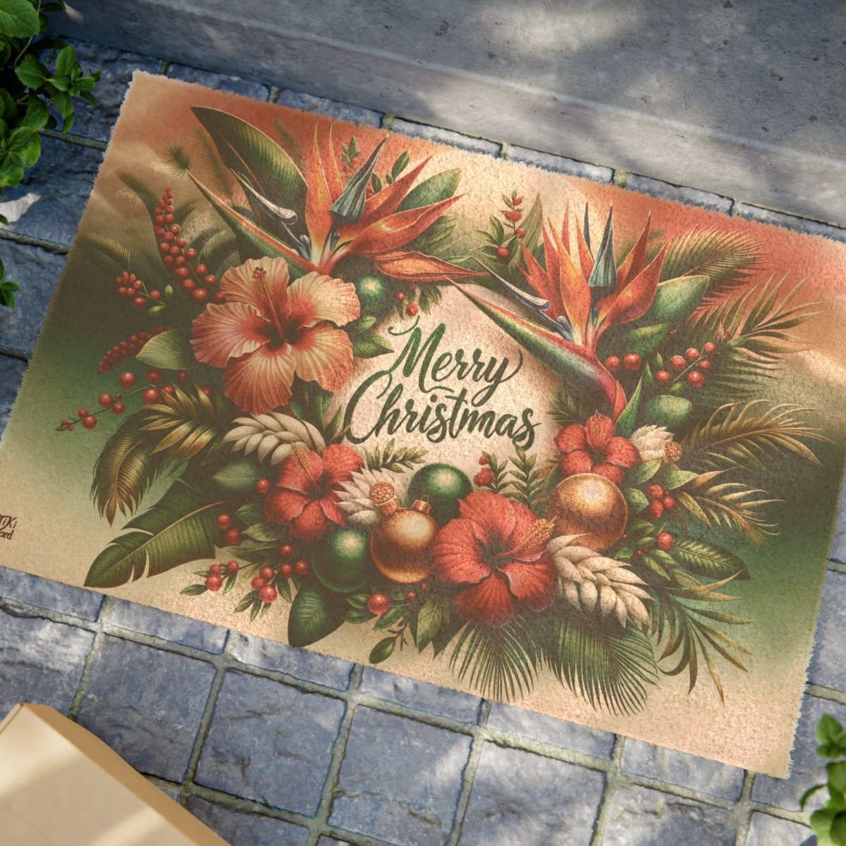 Hawaiian Christmas Sunset - Doormat - The Tiki Yard - Home Decor