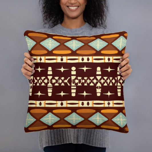 Island Tapa - Indoor Throw Pillow - The Tiki Yard - Indoor Throw Pillows