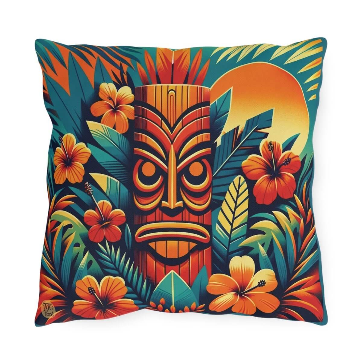 Tropic Guardian - Outdoor Throw Pillow - The Tiki Yard - Outdoor Throw Pillows