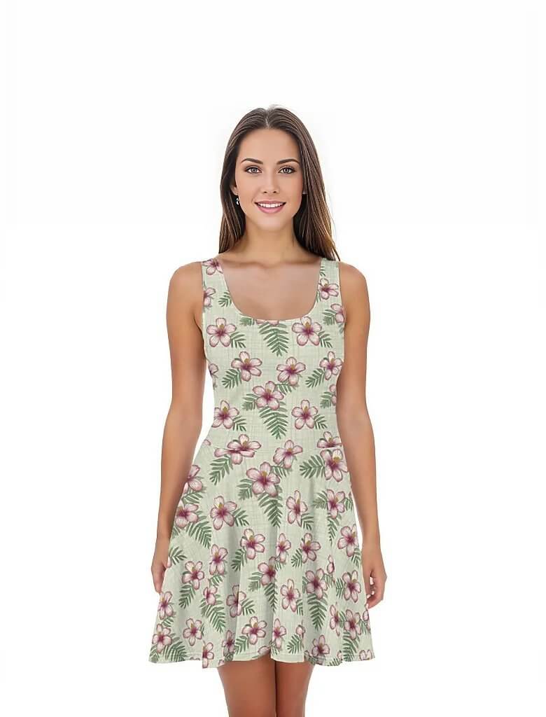 Pacific Mist - Hawaiian Dress - The Tiki Yard - Women's Hawaiian Skater Dress