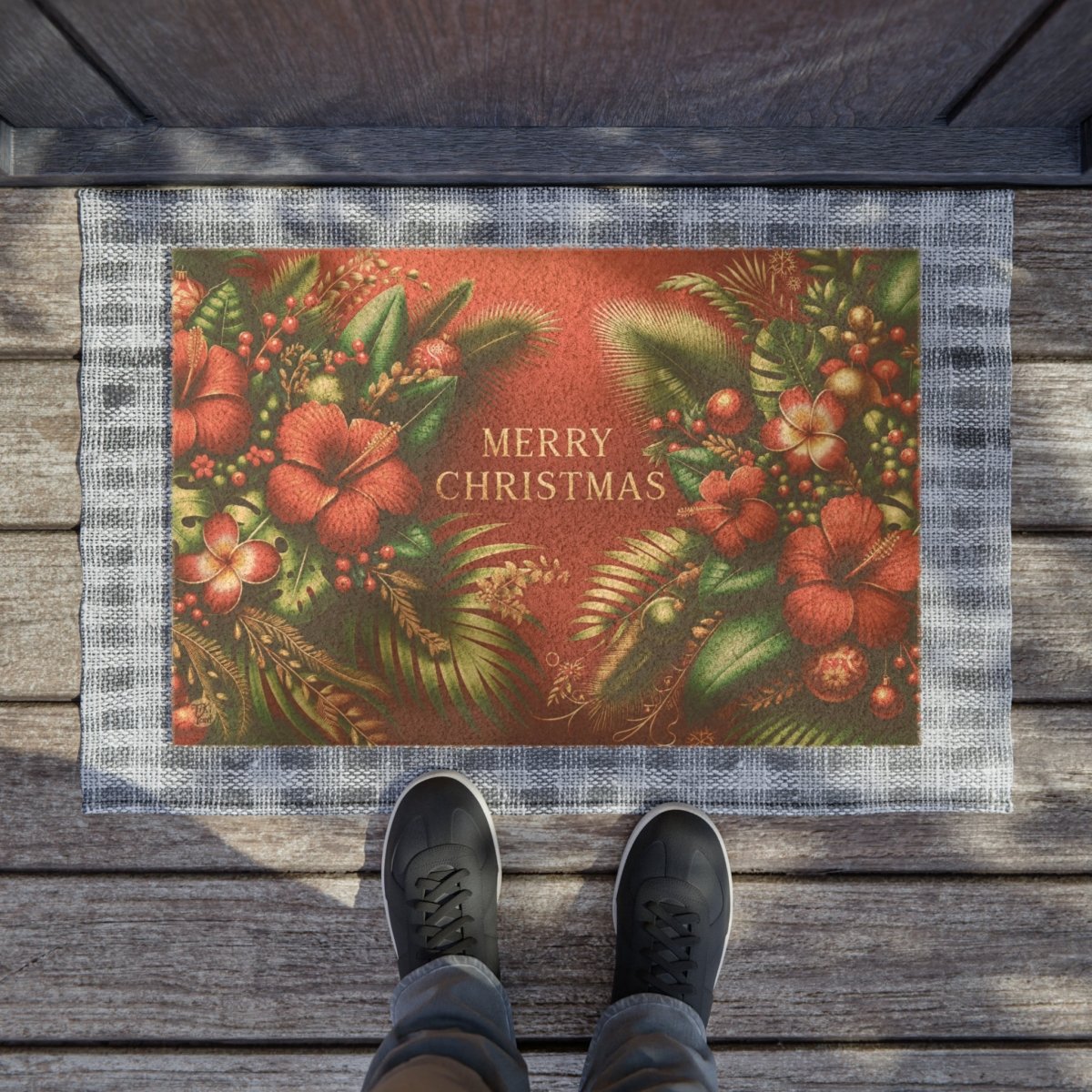 Paradise Christmas - Doormat - The Tiki Yard - Outdoor Christmas Doormat