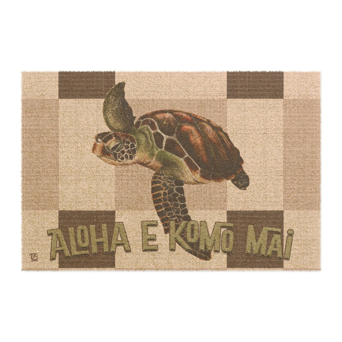 Aloha E Komo Mai Doormat - The Tiki Yard - Outdoor Doormat