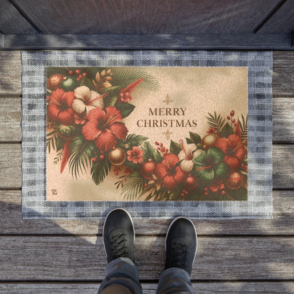 Island Merry Christmas - Doormat - The Tiki Yard - Outdoor Christmas Doormat