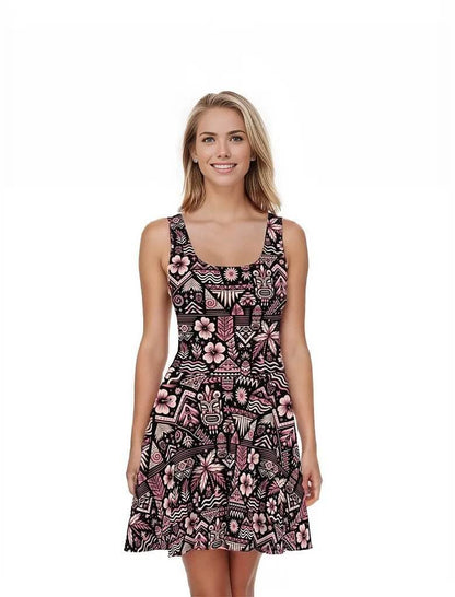 Tiki Gala - Hawaiian Dress - The Tiki Yard - Women's Hawaiian Skater Dress