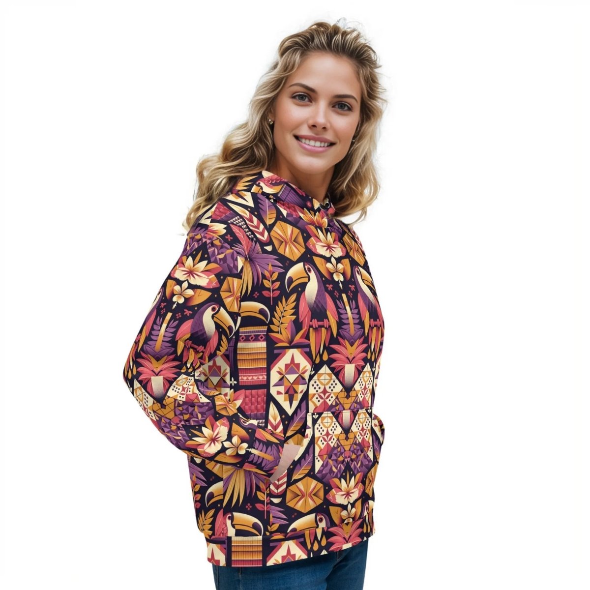 Toucan Serenade - Women's Hoodie - The Tiki Yard - Women's Hawaiian Hoodie