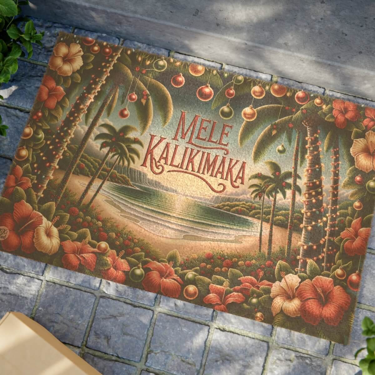 Christmas Utopia - Doormat - The Tiki Yard - Outdoor Christmas Doormat