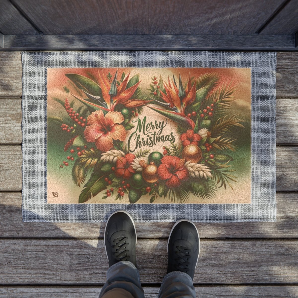 Hawaiian Christmas Sunset - Doormat - The Tiki Yard - Home Decor