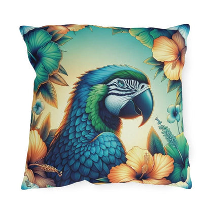 Parrot Garden - Outdoor Throw Pillow - The Tiki Yard - Outdoor Throw Pillows