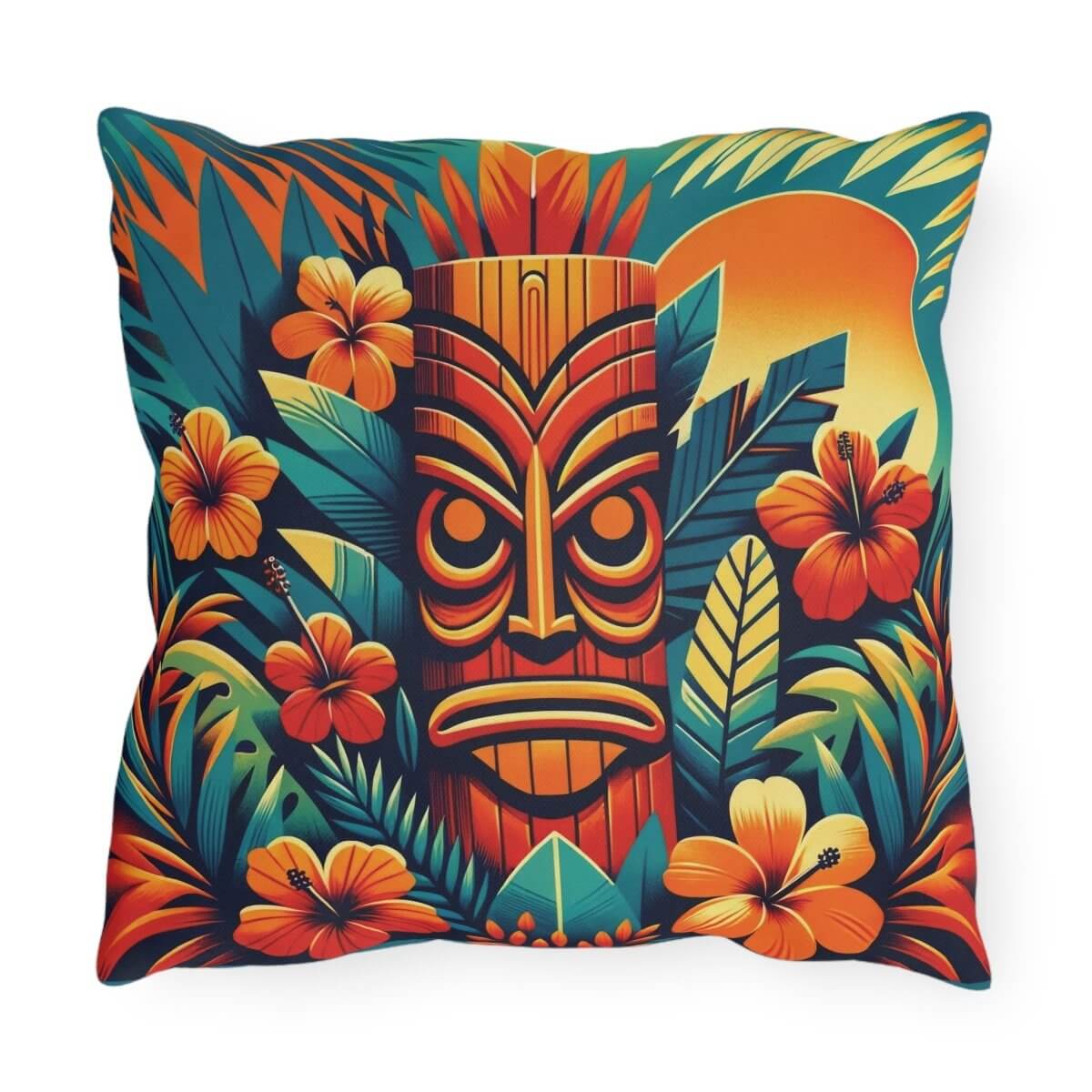 Tropic Guardian - Outdoor Throw Pillow - The Tiki Yard - Outdoor Throw Pillows