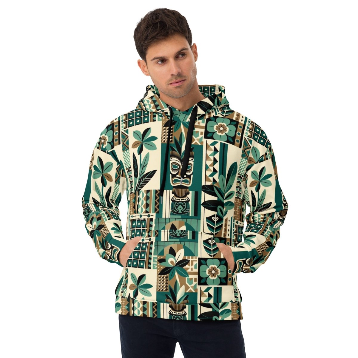 Tikiometry Tapestry - Men's Hoodie - The Tiki Yard - Men's Hawaiian Hoodie