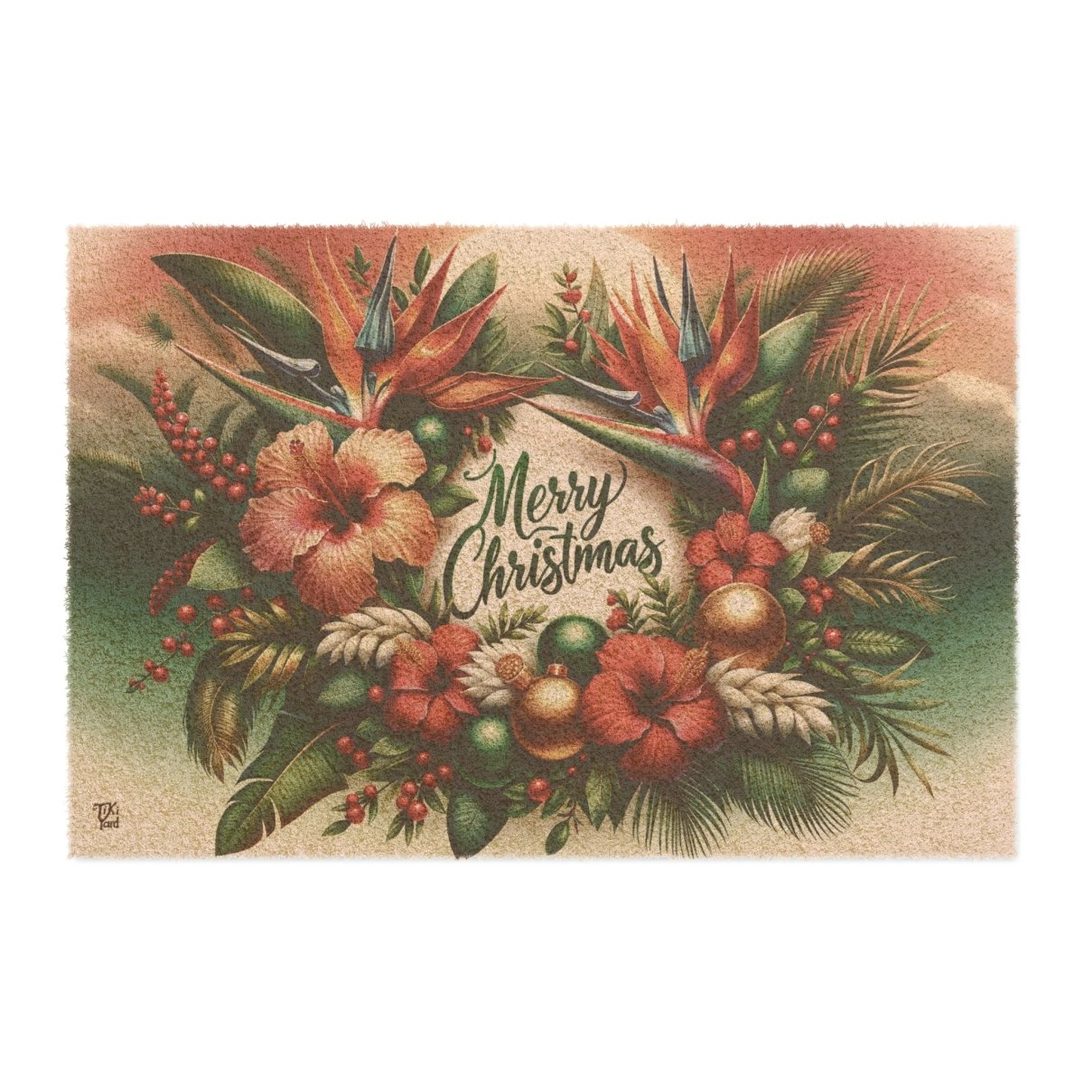 Hawaiian Christmas Sunset - Doormat - The Tiki Yard - Home Decor