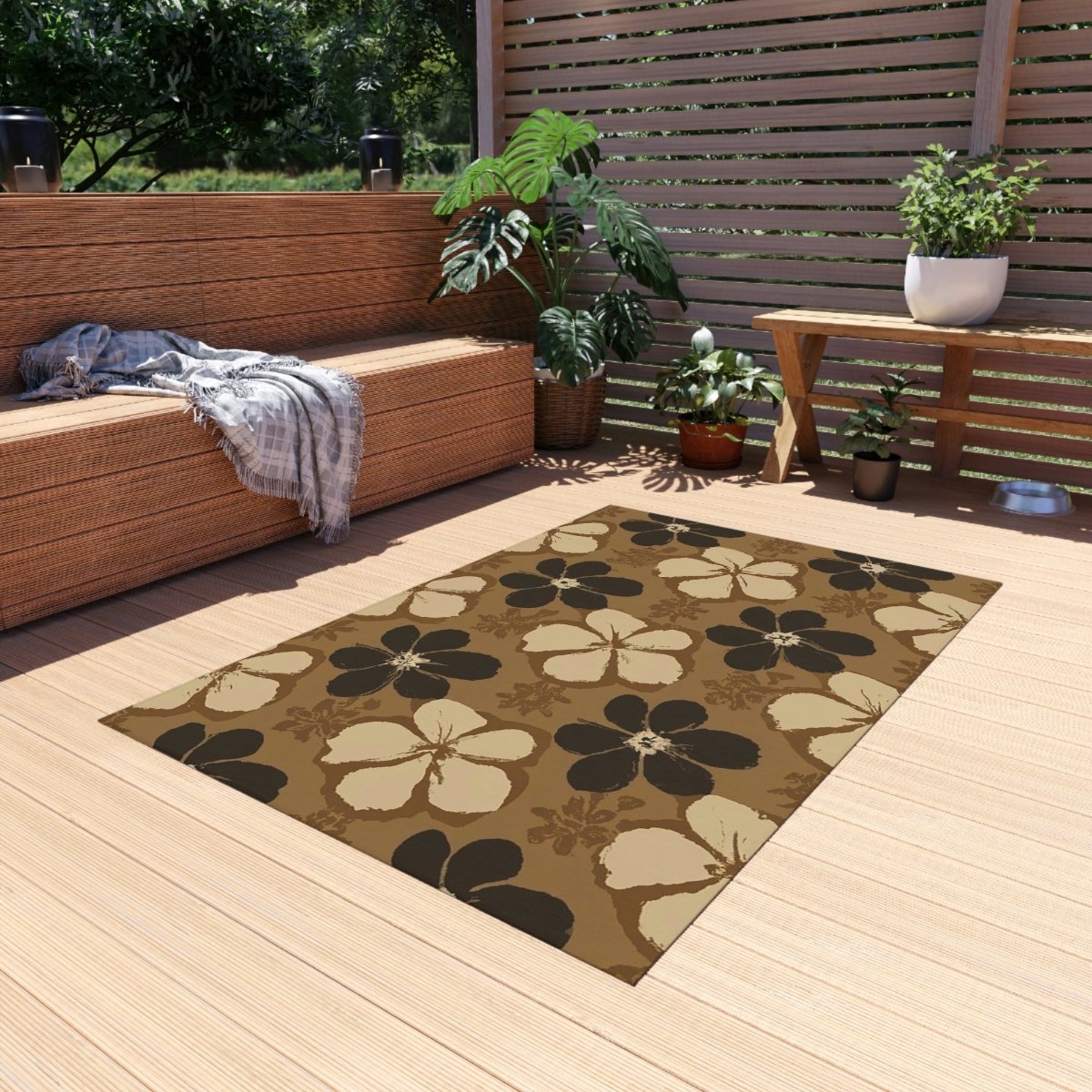 Tapa Flora - Outdoor Rug - The Tiki Yard - Outdoor Rugs