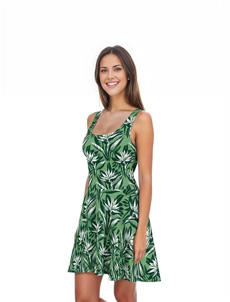 Verdant Dreams - Hawaiian Dress - The Tiki Yard - Women's Hawaiian Skater Dress