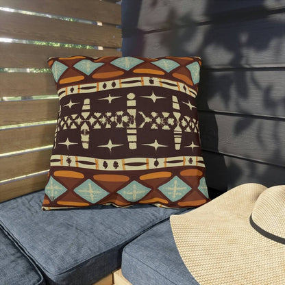 Island Tapa - Outdoor Throw Pillow - The Tiki Yard - Outdoor Throw Pillows